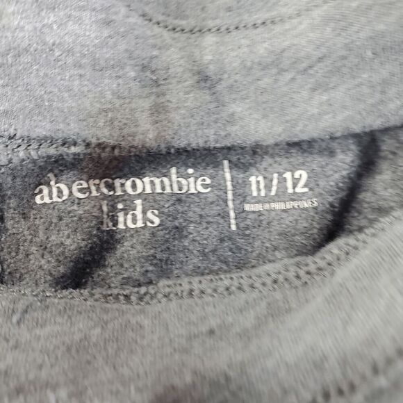 Abercrombie Shorts Boys 11 12 Grey Drawstring Logo Tape Fleece Bermuda Active Sh - Picture 4 of 7
